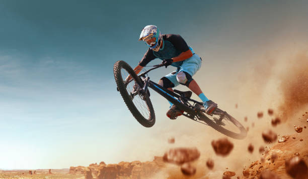 istock Cyclist riding a bicycle. Downhill. 1009551572