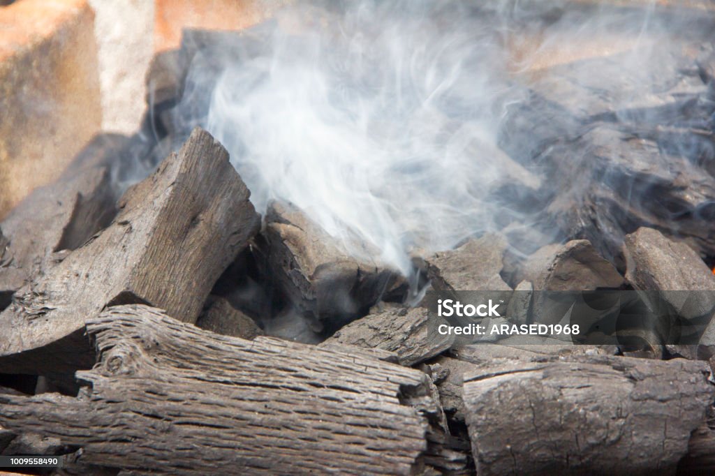bonfire of coal, fire, smoke Abstract Stock Photo