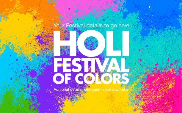Vector illustration of Holi Celebration Card or Poster