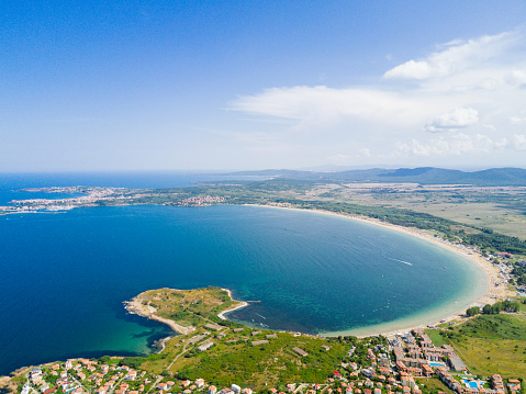 Beautiful coastline on Black Sea, with luxury apartments beaches and nature