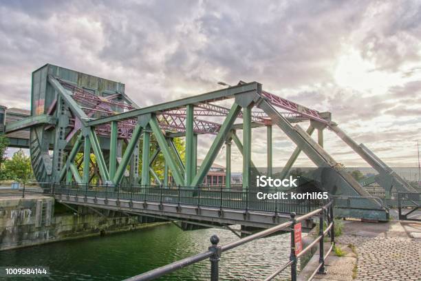 One Of The Bridges At The Four Bridges Road Crossing Over The Docks Between Birkenhead And Wallasey Merseyside England Stock Photo - Download Image Now