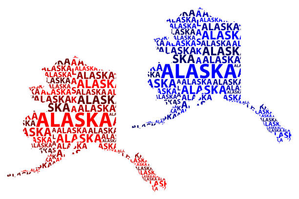 illustrations, cliparts, dessins animés et icônes de carte de l’alaska - illustration vectorielle - alaska état américain