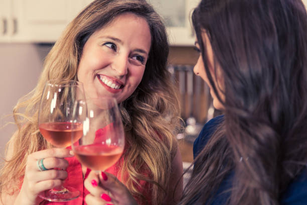 istock Happy women toasting with wine. 1009592496