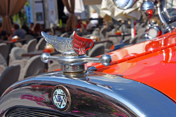 Leyburn, North Yorkshire - August 2018: An Austin 7 vintage car shown at a wartime weekend