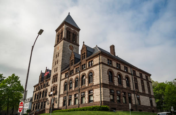 istock City Hall, at Central Square, in Cambridge, Massachusetts. 1009603844