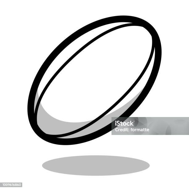 Rugby Sport Ball Icon Vector Line 3d Icon Stock Illustration - Download Image Now - Rugby Ball, Rugby - Sport, Icon Symbol