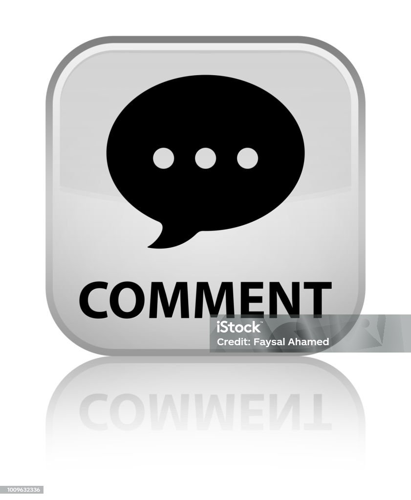 Square Comment Icon Comment Special White Square Button Stock Illustration - Download Image ...