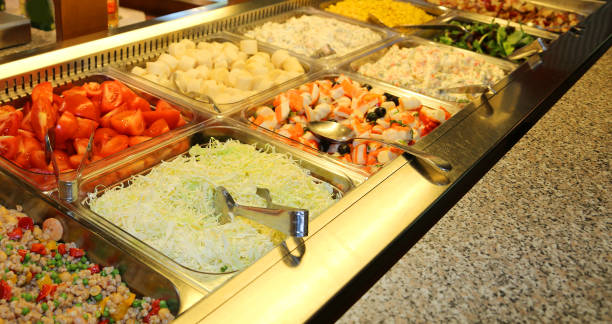 istock trays with vegetables in a self-service restaurant 1009632730
