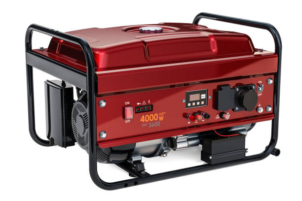 бензиновый генератор, 3d рендеринг изолированный на белом фоне - бензиновый генератор стоковые фото и изображения