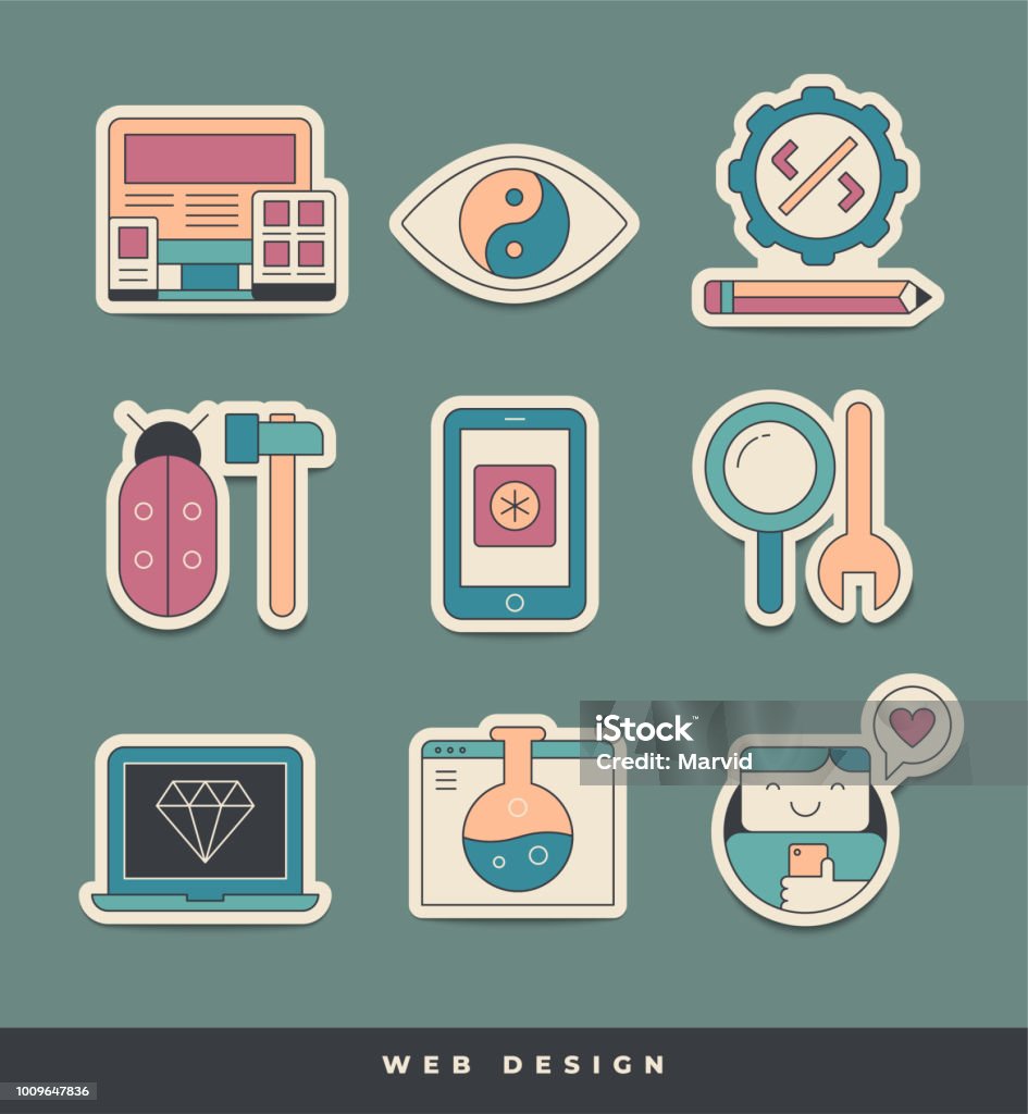 Web Design And Development Stickers Unique And Creative Visual ...