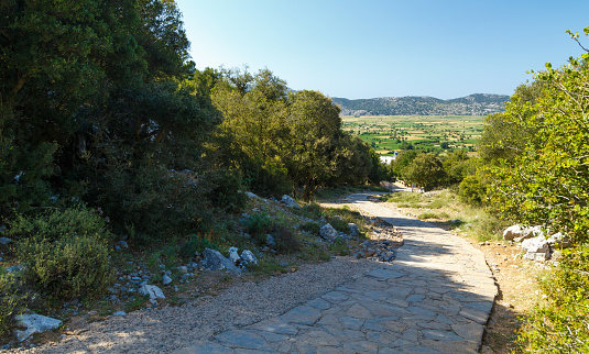 The trail to the cave of Zeus in the Dikti mountains. Lassithi Plateau. Crete