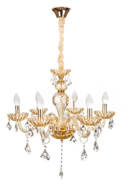 istock Crystal chandelier - isolated on white background 1009662138