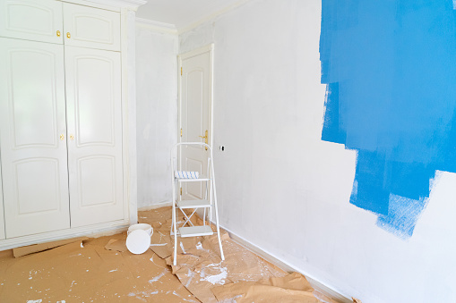 home renovation concept - old flat during restoration or refurbishment