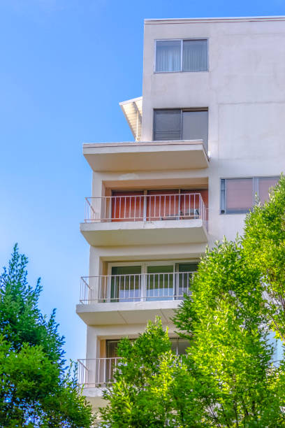 istock Edge and top of high rise near trees 1009671854