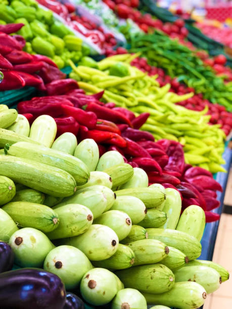 organic vegetables at the market stock photo
