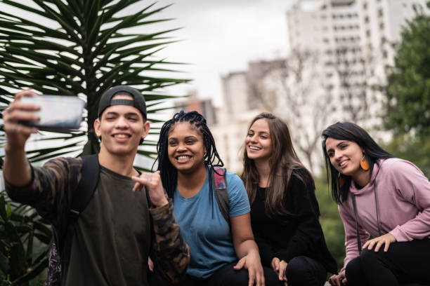 istock Friends Taking Selfies in the City 1009702104