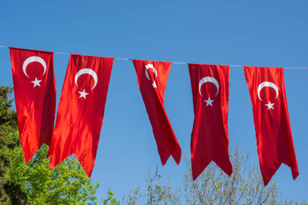 istock Turkish national flag hang in view in the open air 1009703334
