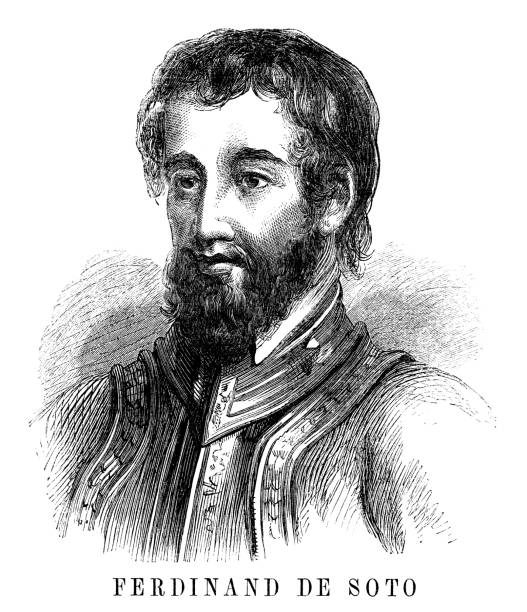 ilustrações, clipart, desenhos animados e ícones de fernando de soto - hernando desoto