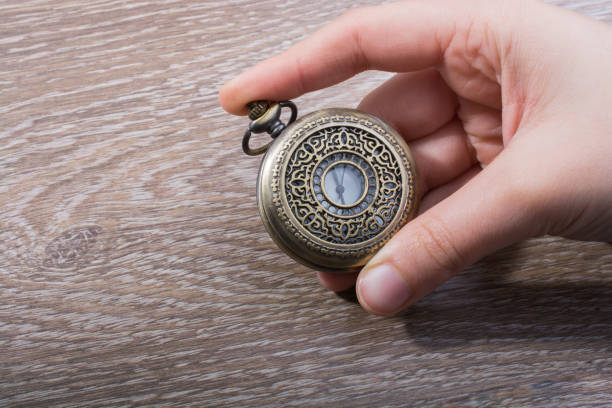 istock Retro style pocket watch in hand 1009711636