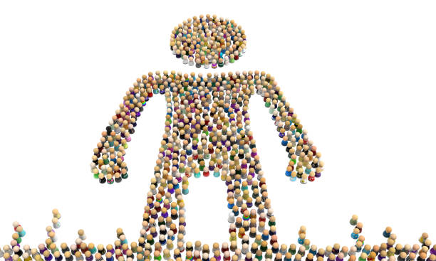 istock Cartoon Crowd Figure, Grass Rise 1009718606