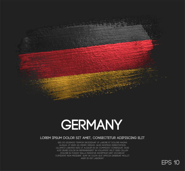 flaga niemcy wykonana z brokatu sparkle brush paint vector - german culture germany german flag flag stock illustrations