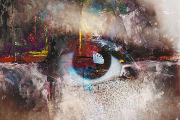 istock Mixed media of abstract painting and eye 1009726270