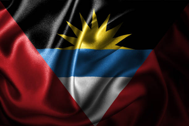 Antigua And Barbuda Silk Satin Flag Flags of the world with silky satin texture. Digitally created. photoshop texture stock pictures, royalty-free photos & images