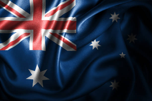 istock Austrailia Silk Satin Flag 1009733246
