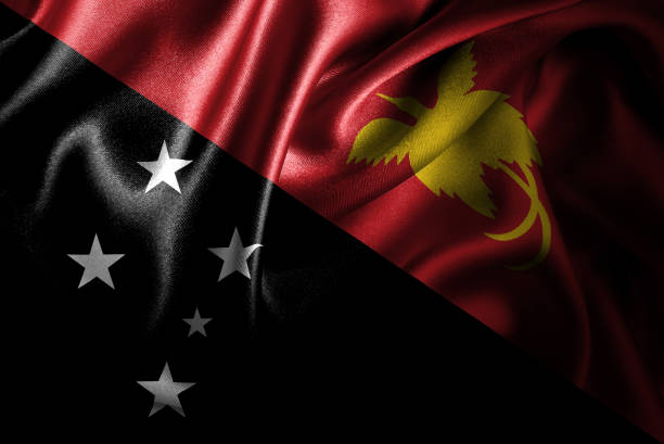 istock Papua New Guinea Silk Satin Flag 1009738686