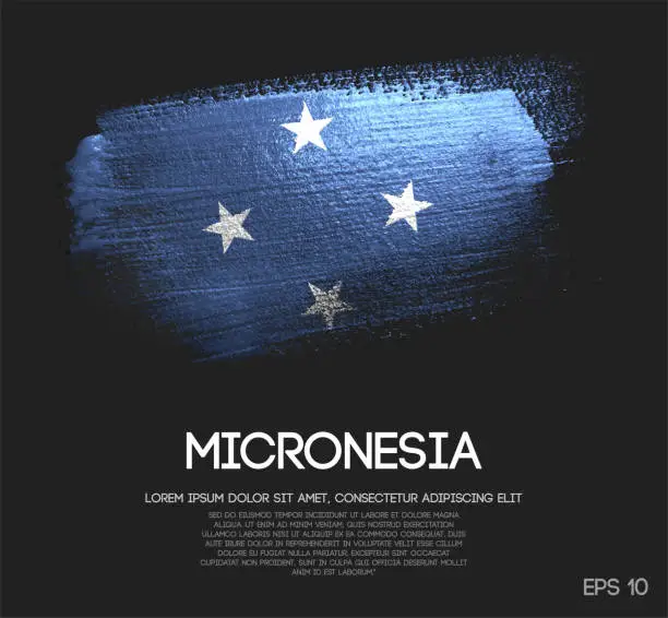 Vector illustration of Federated States of Micronesia Flag Made of Glitter Sparkle Brush Paint Vector