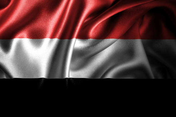istock Yemen Silk Satin Flag 1009743120