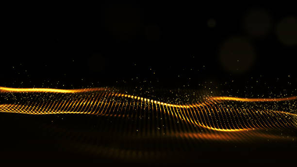istock Digital gold color wave abstract background for your business 1009749416
