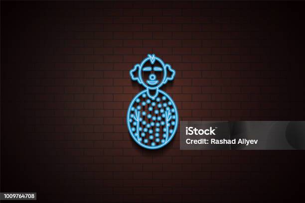 Avatar Clown Icon In Neon Style One Of Avatars Collection Icon Can Be Used For Ui Ux Stock Illustration - Download Image Now