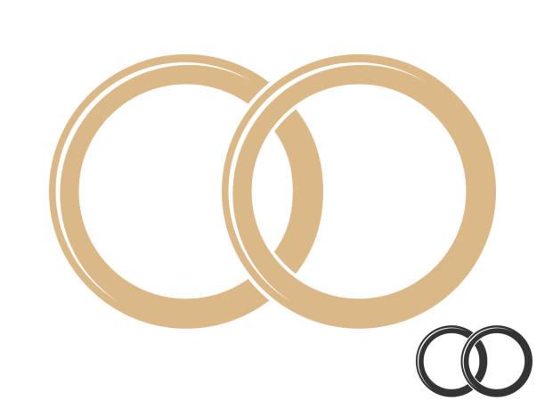 ilustrações de stock, clip art, desenhos animados e ícones de wedding engagement rings - gold chain chain circle connection