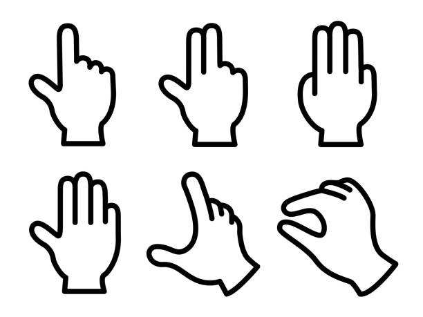 Gesture icon Gesture icon index finger illustrations stock illustrations