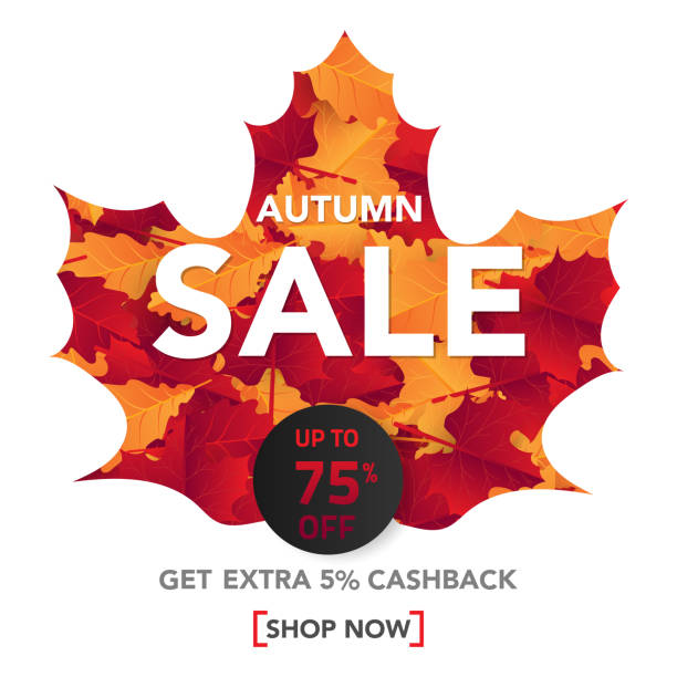 istock Autumn sale flyer template with lettering. Bright fall leaves. Poster, card, label, banner design. Vector illustration 1009819990