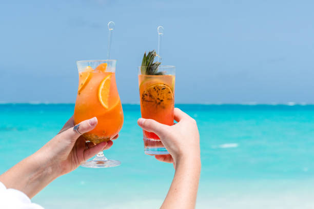 istock Refreshing Tropical Cocktails Drinks Close-Up by the beach 1009833396