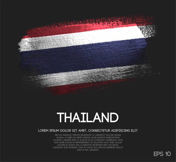 Thailand Flag Made of Glitter Sparkle Brush Paint Vector Thailand Flag Made of Glitter Sparkle Brush Paint Vector thai flag stock illustrations