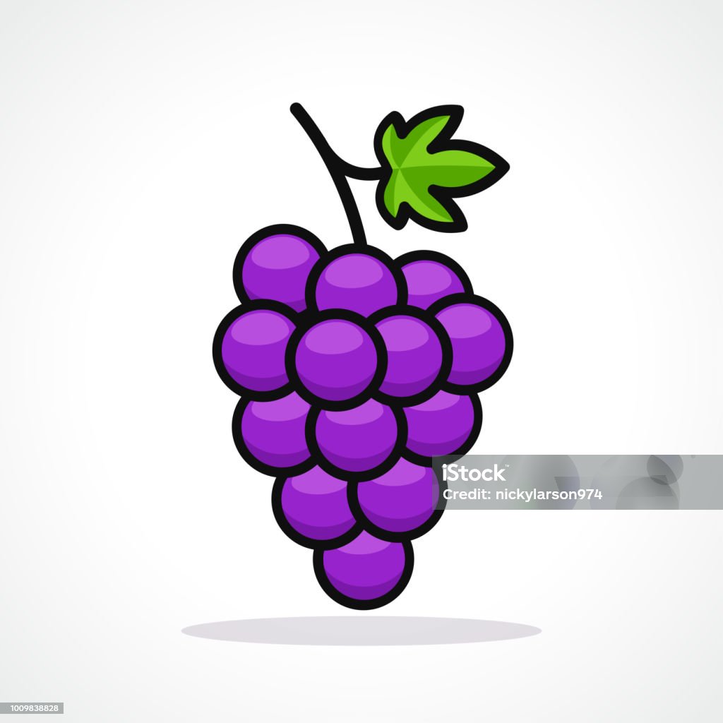 Vector illustration of grapes design icon Vector illustration of grapes on white background Grape stock vector