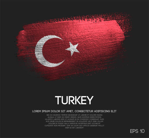 istock Turkey Flag Made of Glitter Sparkle Brush Paint Vector 1009839000