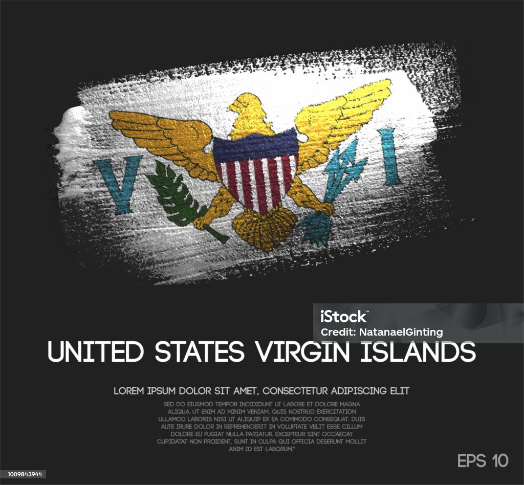 アメリカ合衆国領ヴァージン諸島キラキラ輝きブラシ ペイント ベクトルのフラグ - イラスト素材...
