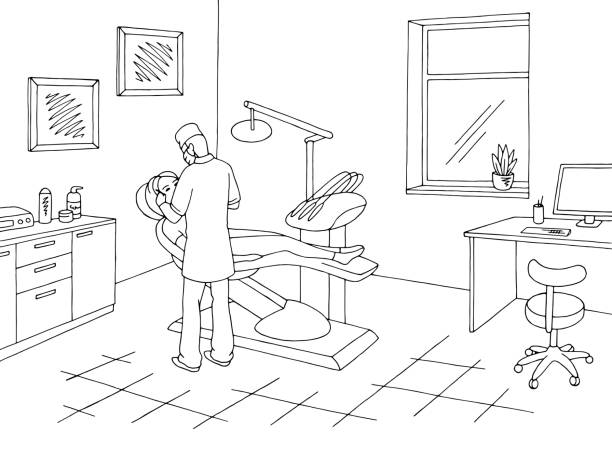 Drawing Of A At Dentist Illustrations, Royalty-Free Vector Graphics
