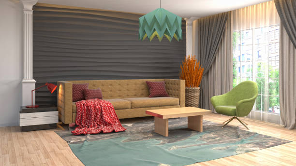istock Interior of the living room. 3D illustration 1009868294