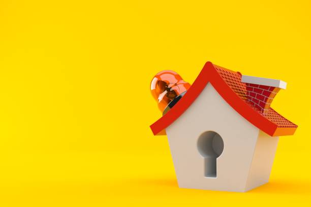 istock Small house with emergency siren 1009877526