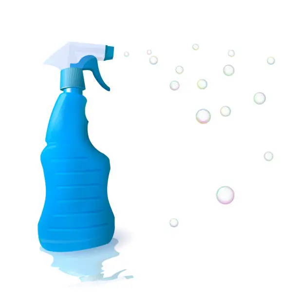 Vector illustration of Housekeeping with detergent.