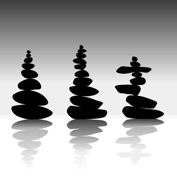 ilustrações de stock, clip art, desenhos animados e ícones de relax zen stones balanced - balance health well being background white