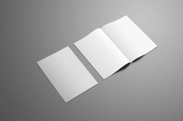 istock Business  mockup with two  A4, (A5) bi-fold brochure with realistic  shadows isolated on gray background. 1009888840