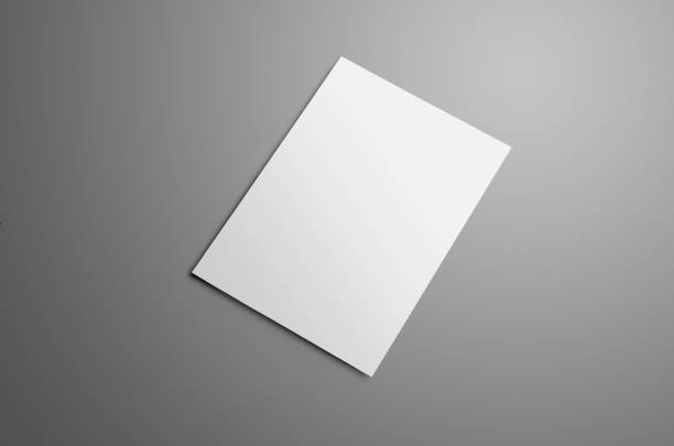 istock Business mockup with one blank A4, (A5) bi-fold brochure with realistic shadows isolated on gray background. 1009889012
