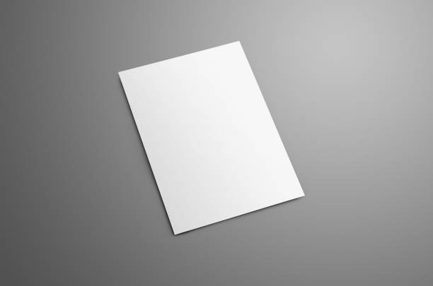 istock Universal blank A4, (A5) bi-fold brochure with soft realistic shadows isolated on gray background 1009889104