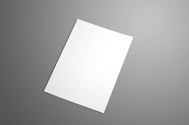 istock Universal blank A4, (A5) bi-fold brochure with soft realistic shadows isolated on gray. 1009889568